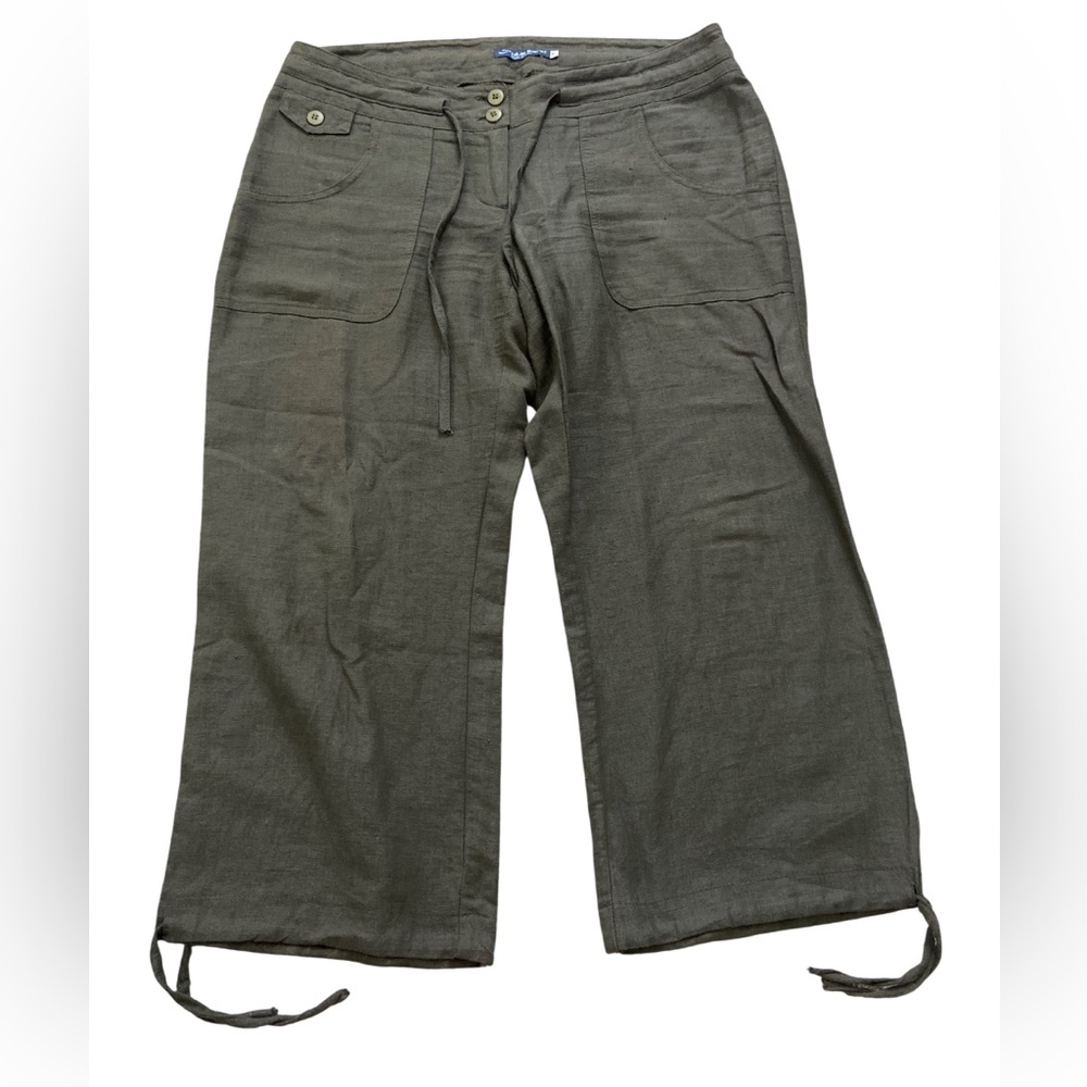 Blue Sand Trousers Olive Green Made In Italy Women’s Size 44/US Size 8 Or 10